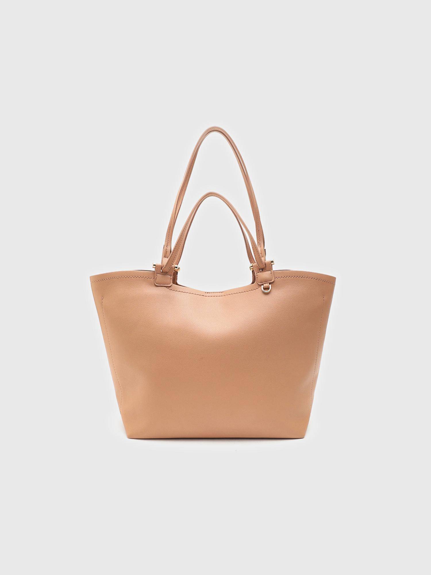 CARPISA ITALIA Women Mimosa Light Brown Solid Tote Bag (L)