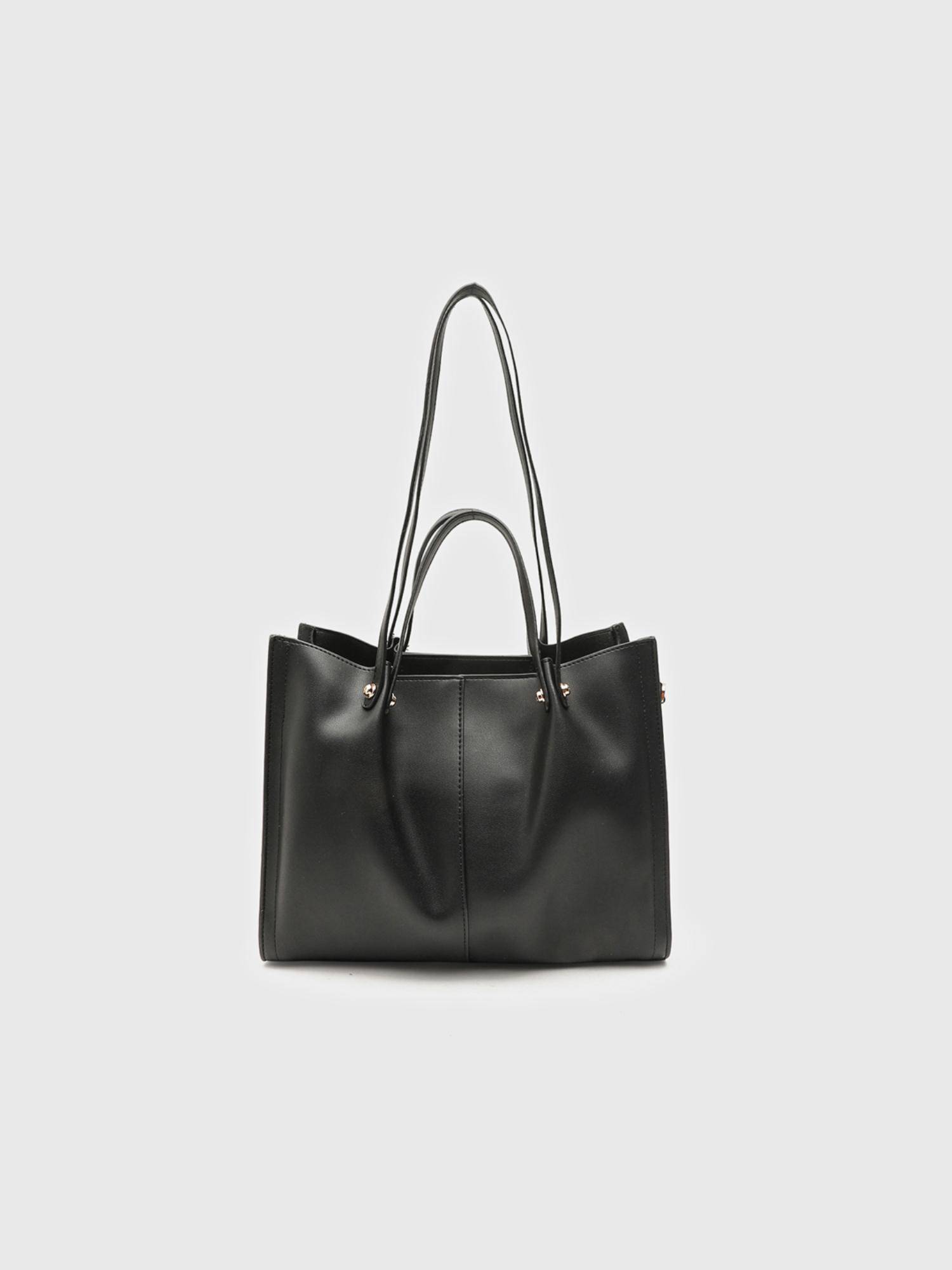 CARPISA ITALIA Women Aster Black Solid Tote Bag (L)