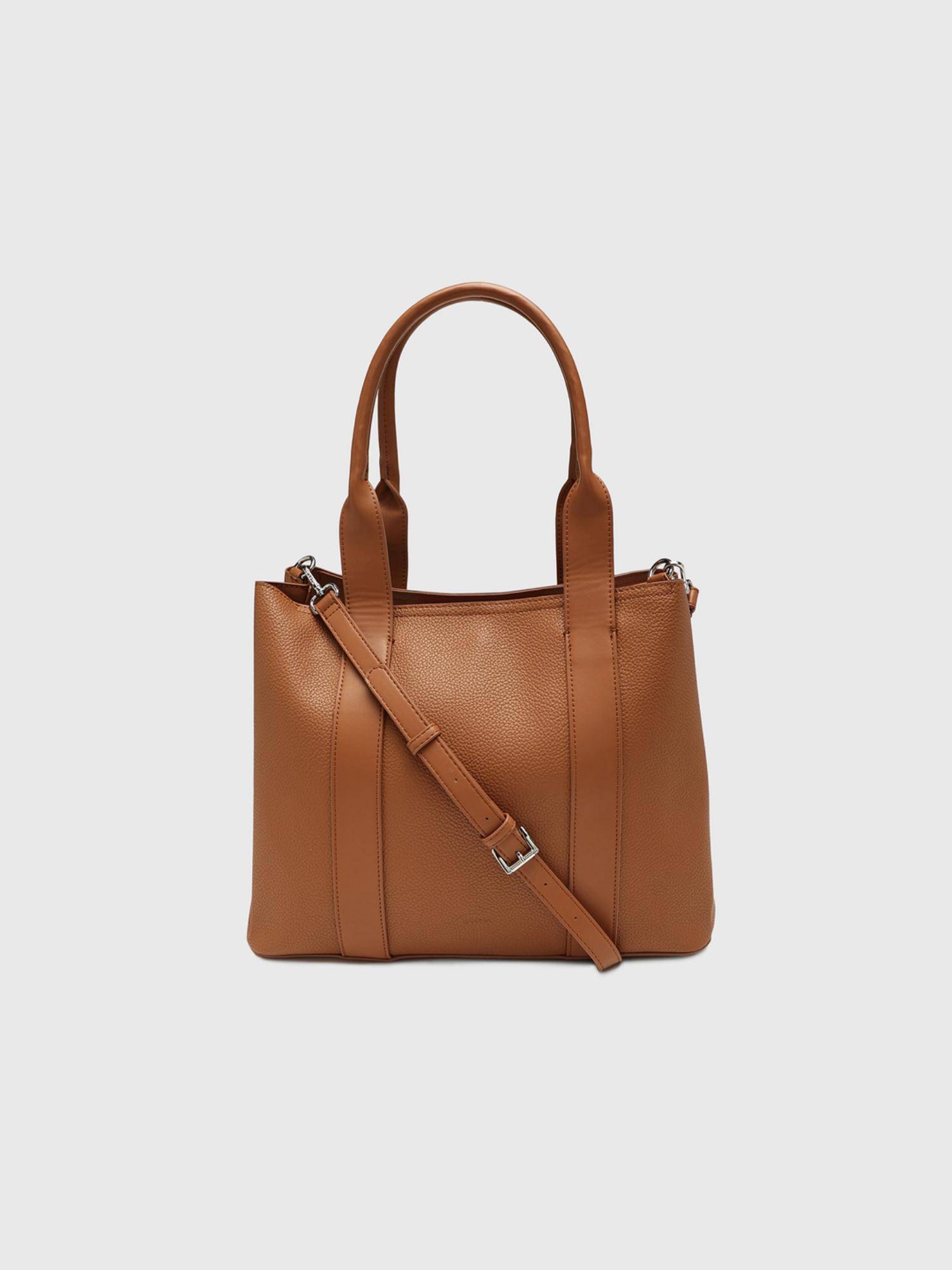 CARPISA Edvige Women Tote Bag With Detachable Strap - Tan (L)