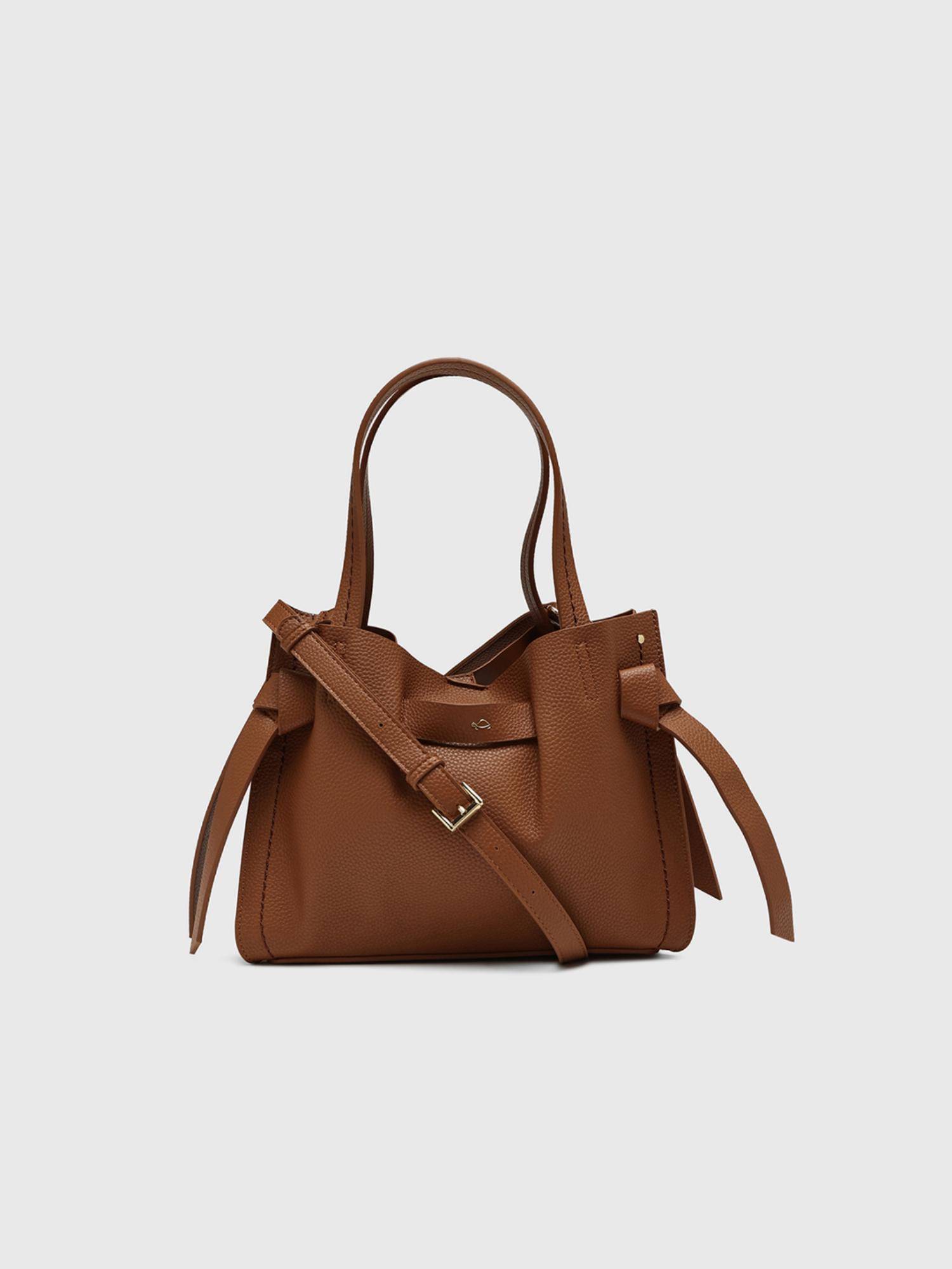 CARPISA Felce Women Satchel Bag With Detachable Strap - Brown (M)