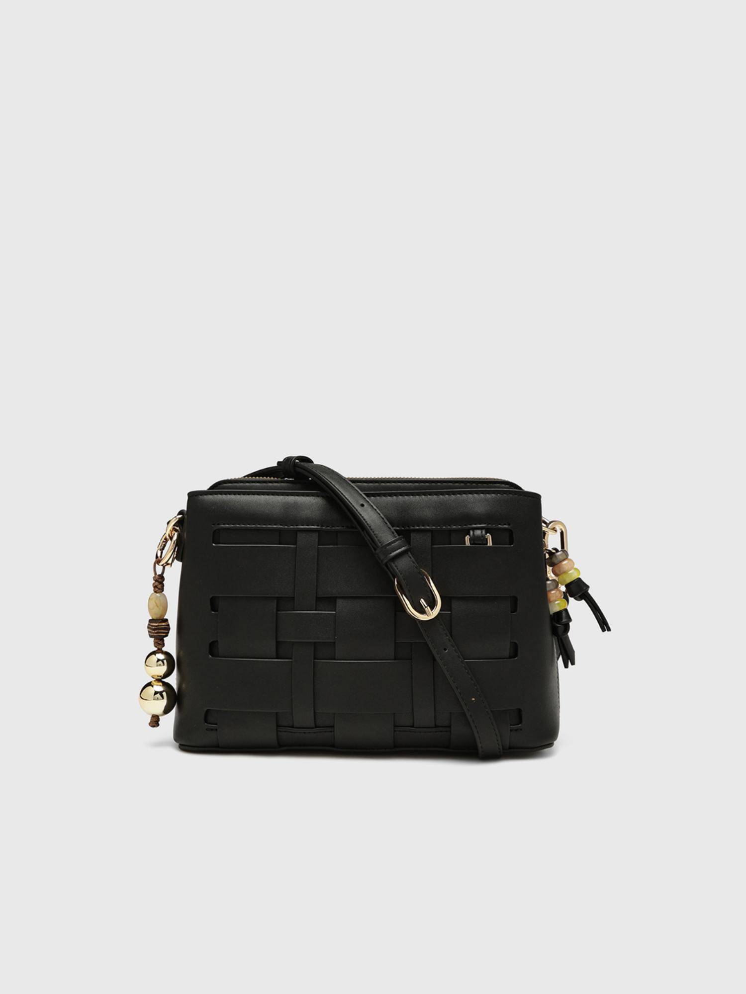 CARPISA Anturio Women Crossbody Sling Bag With Detachable Strap - Black (S)