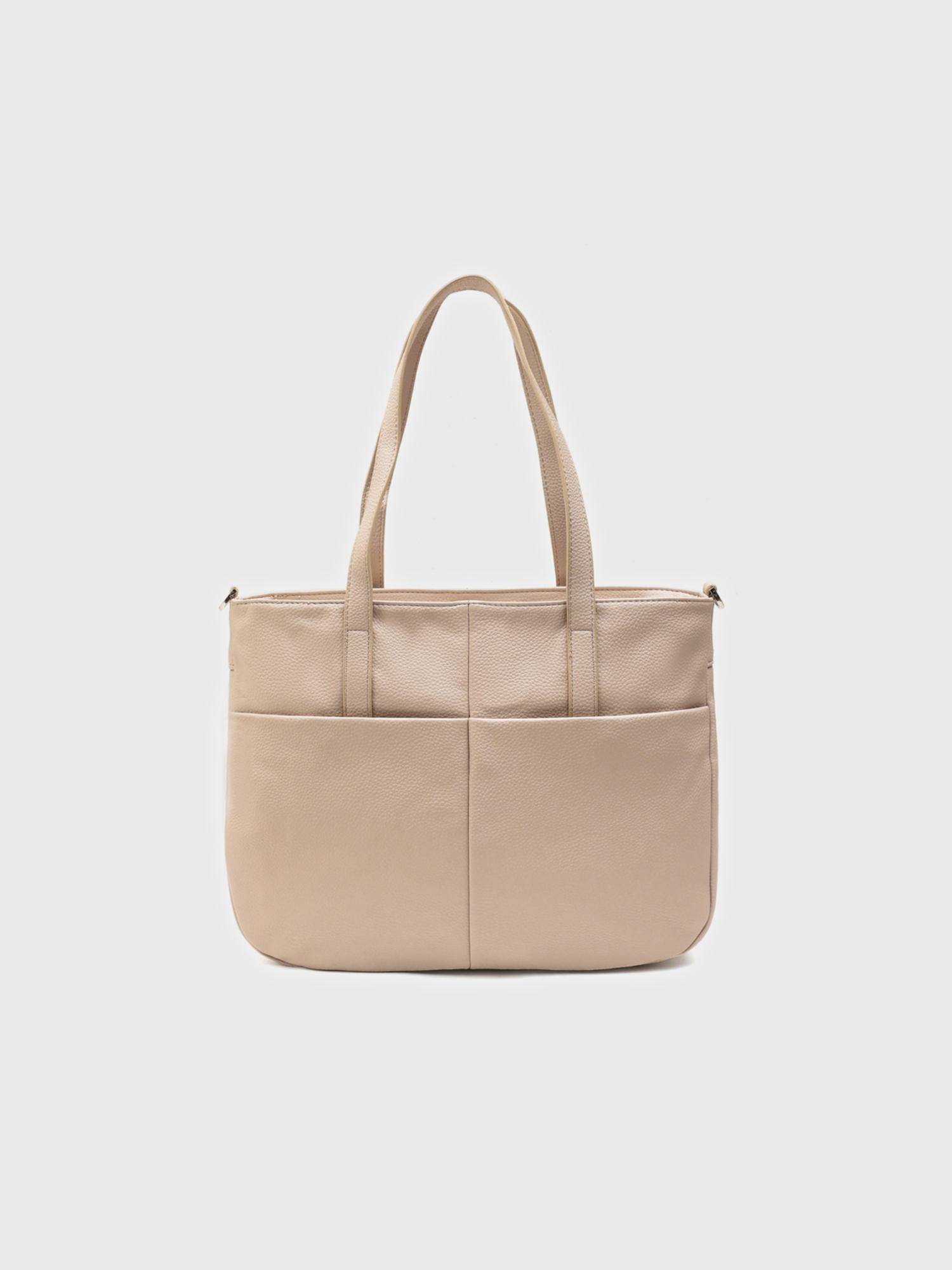 CARPISA ITALIA Yukon Women Tote Bag With Detachable Strap - Cream (L)