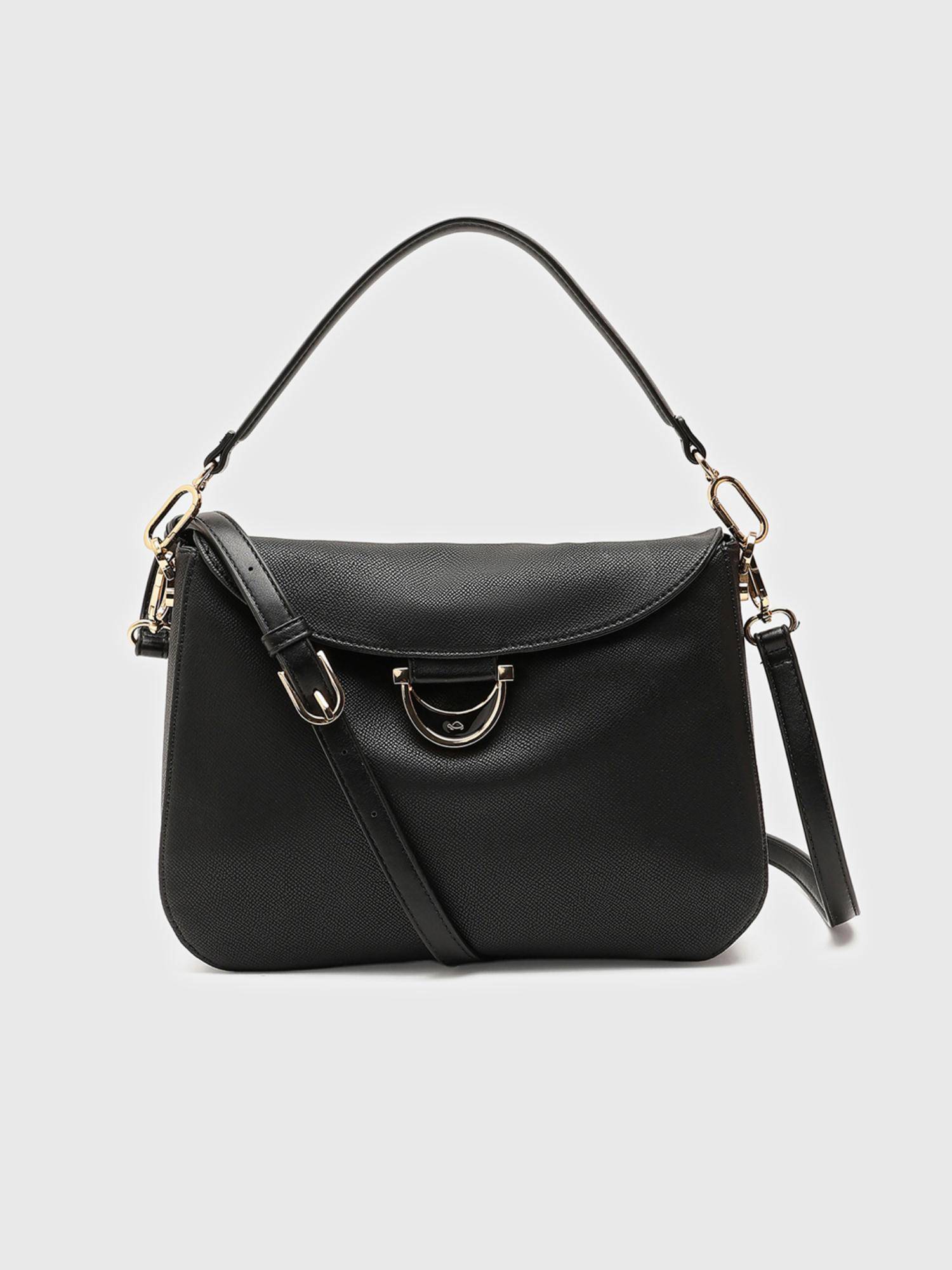 CARPISA ITALIA Aeterna Women Handbag With Detachable Strap - Black (M)