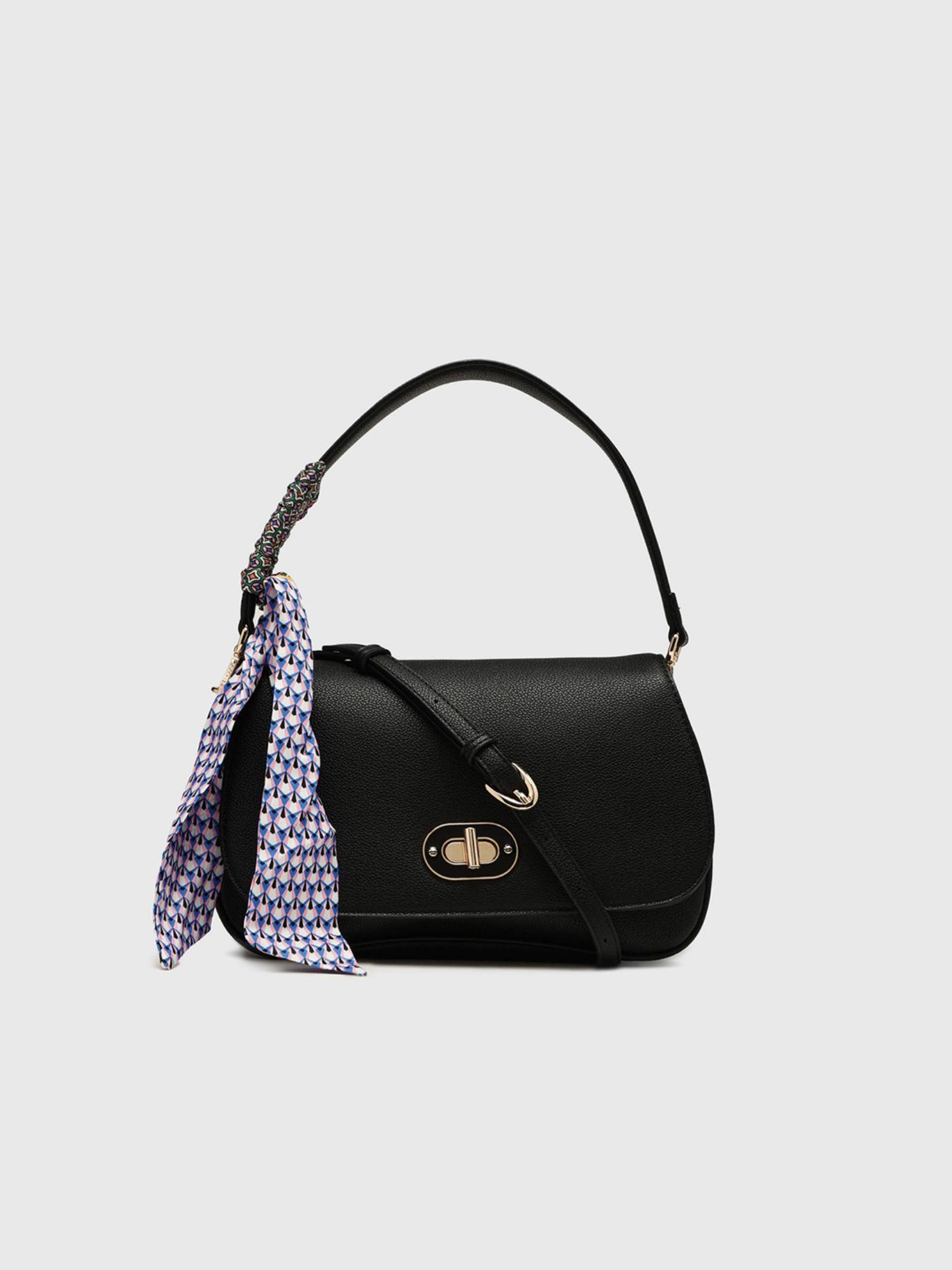 CARPISA ITALIA Jackie Women Handbag With Detachable Strap - Black (M)