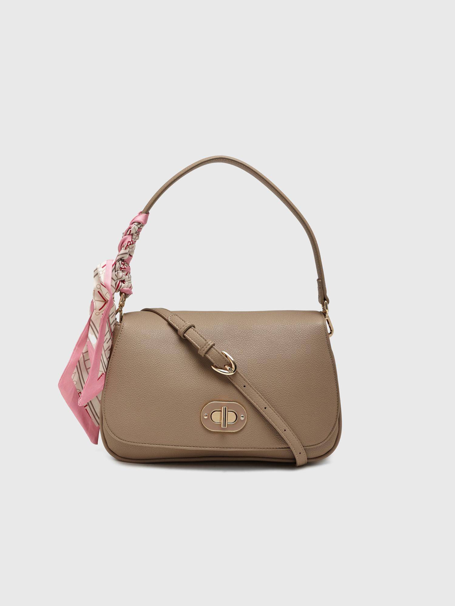 CARPISA ITALIA Jackie Women Handbag With Detachable Strap - Taupe (M)