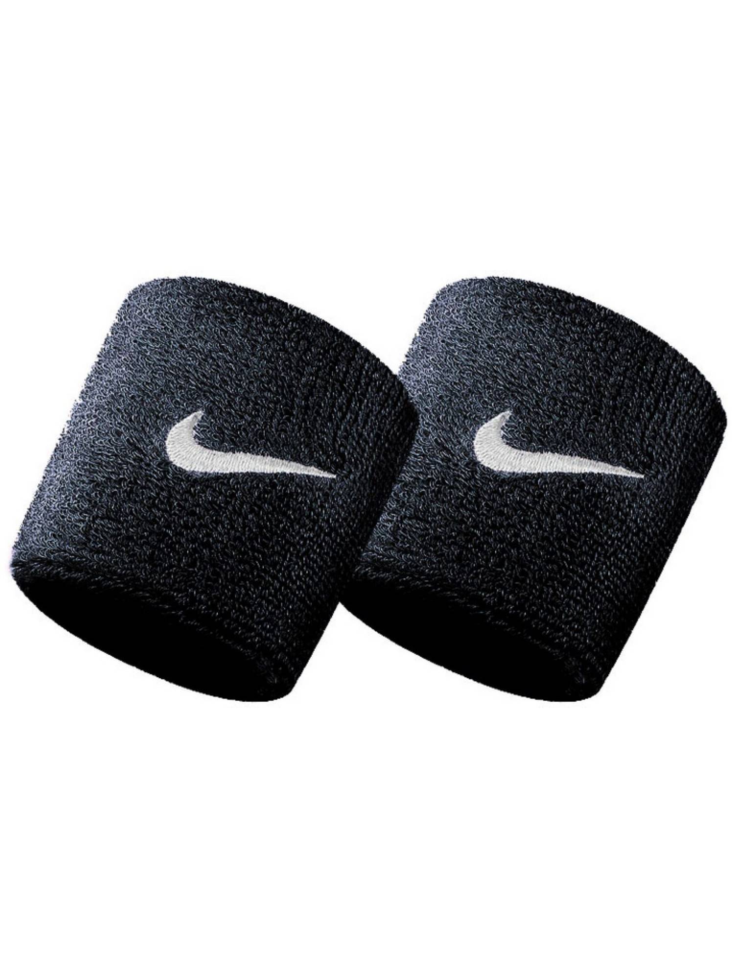 Nike Unisex Black Swoosh Wristbands (Pack Of 2)