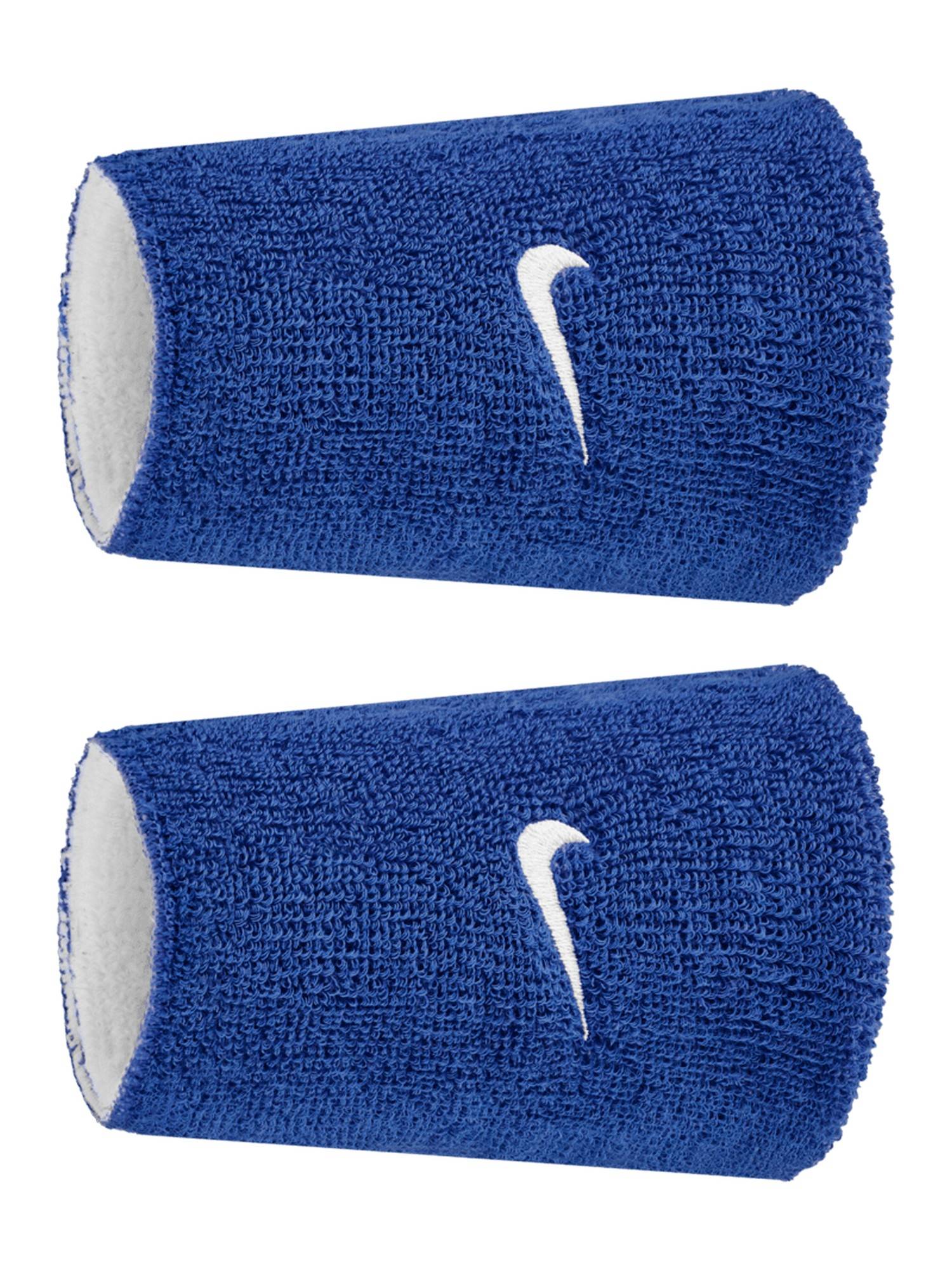 Nike Unisex Blue Swoosh Classic Reversible Doublewide Wristbands (Pack Of 2)