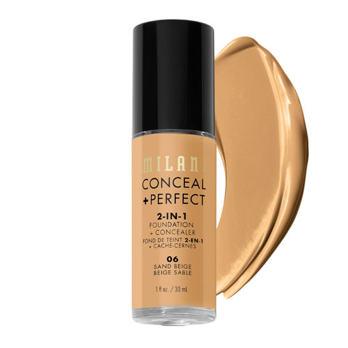 Milani Conceal + Perfect 2-In-1 Foundation + - Sand Beige: Milani Conceal + Perfect 2-In-1 Foundation + Concealer - 06 Sand Beige Online at Best Price in India | Nykaa