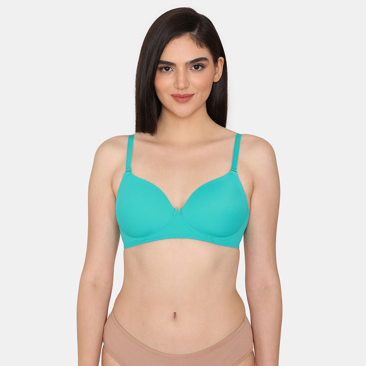 Buy Zivame Beautiful Basics Padded Non Wired 3/4th Coverage Lace Bra -  Tanager Turquoise at Rs.448 online