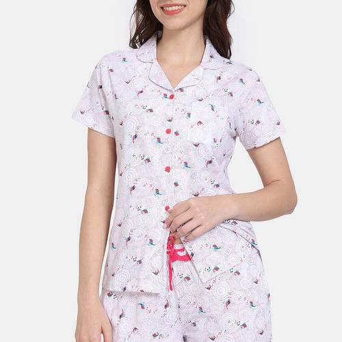 Buy Zivame Tell A Tale Knit Cotton Pyjama Set - Bright White at Rs.1017  online