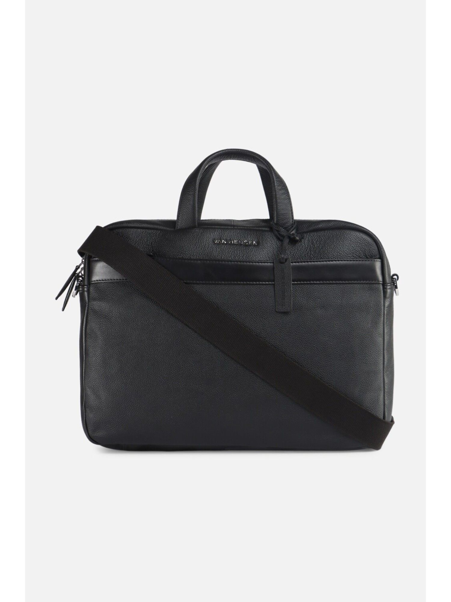 Buy Van Heusen Men Textured Black Laptop Bag Online