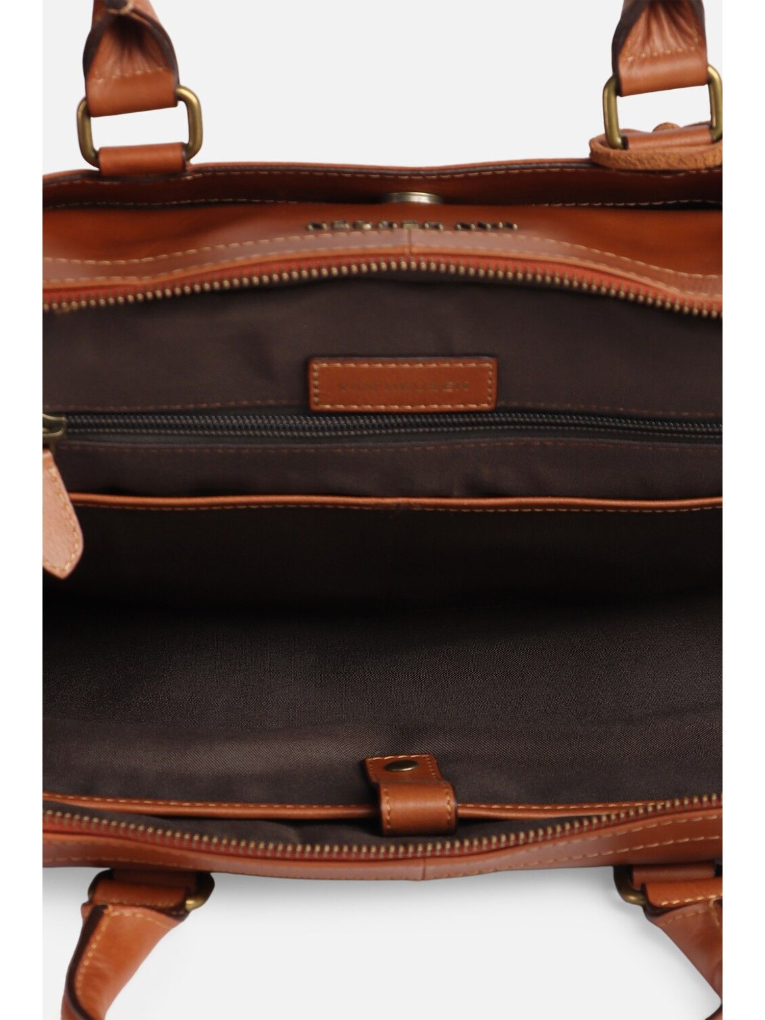 Buy Van Heusen Men Solid Tan Laptop Bag Online