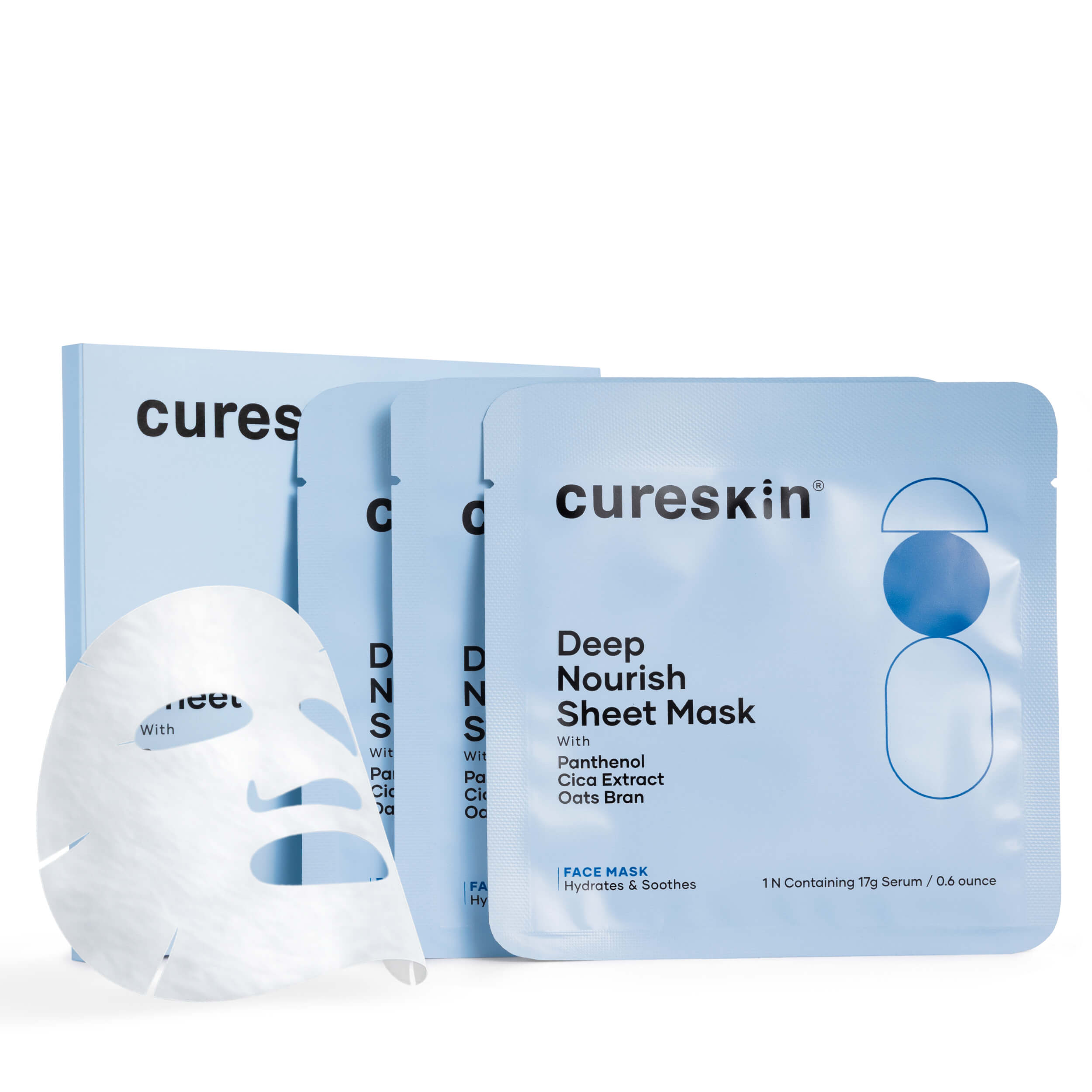 Cureskin Deep Nourish Sheet Mask With Panthenol And Cica Extract