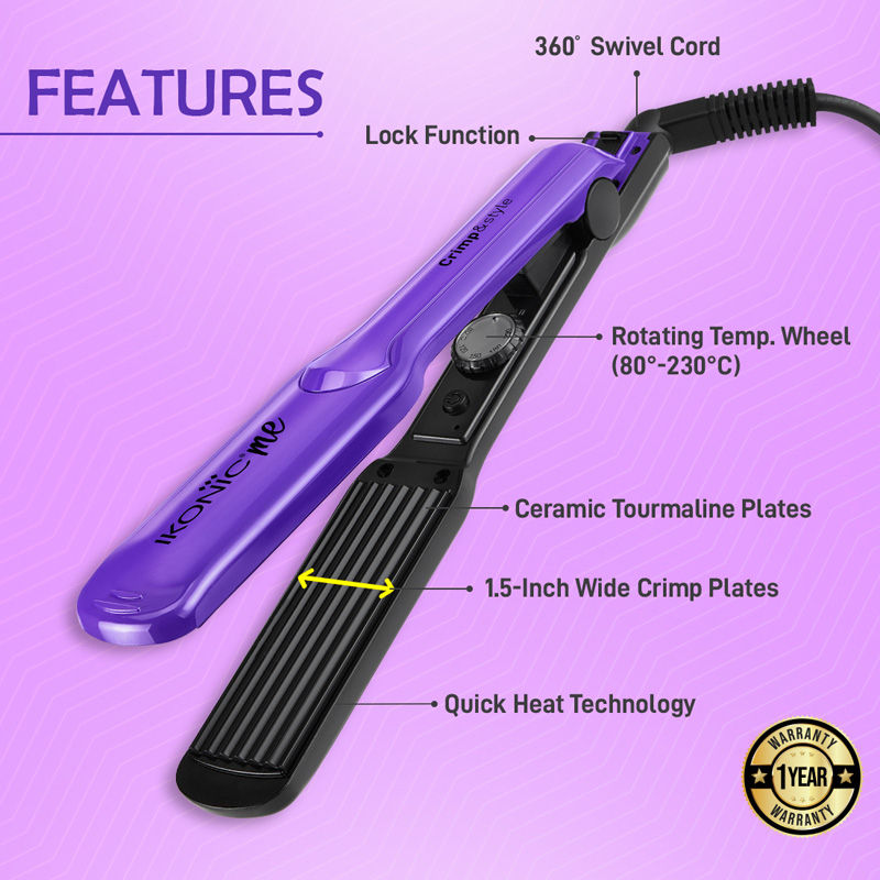 Buy Ikonic Professional CRIMP STYLE Crimper Purple Online