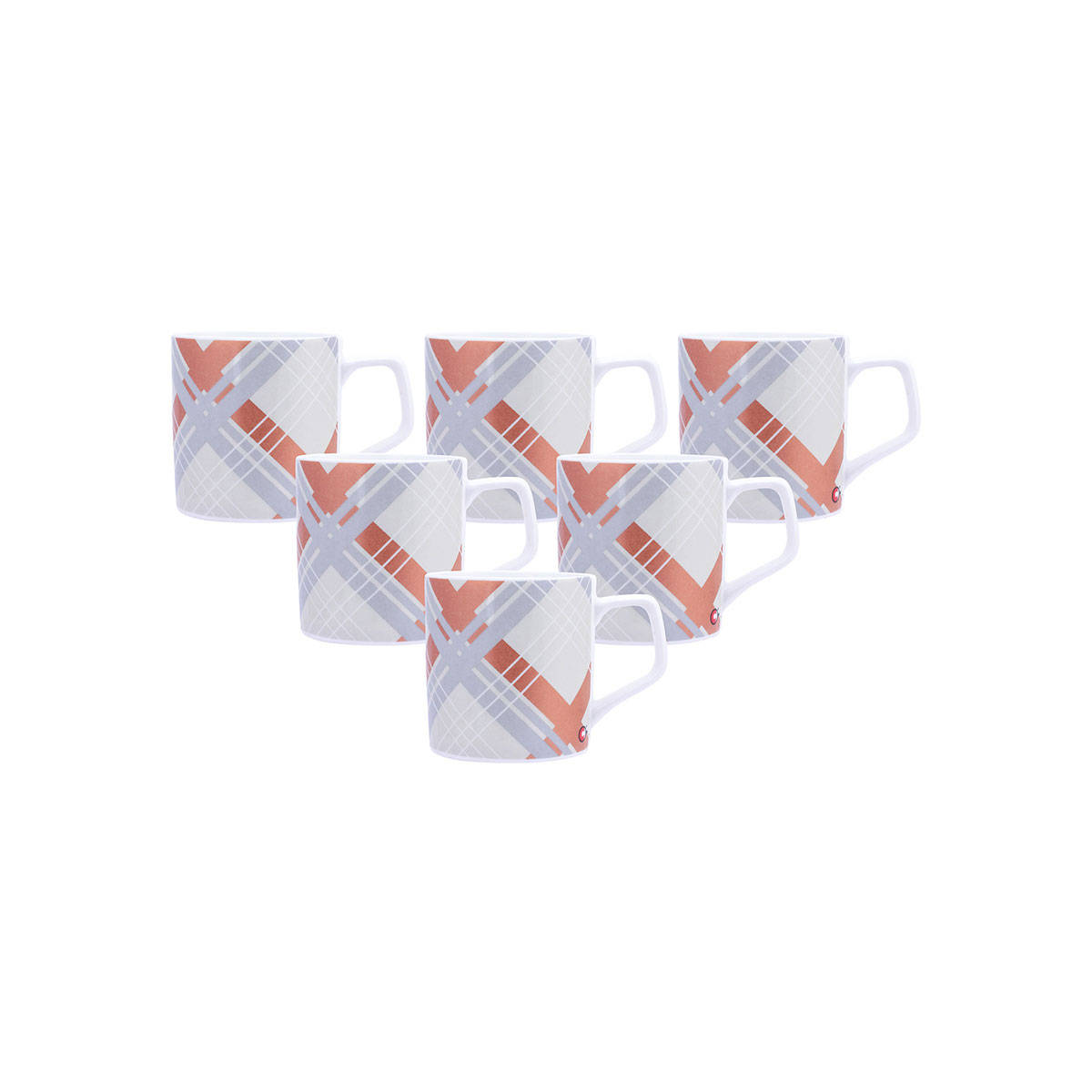 CLAY CRAFT Fine Ceramic Coffee & Tea Mugs, 170ml, Set of 6