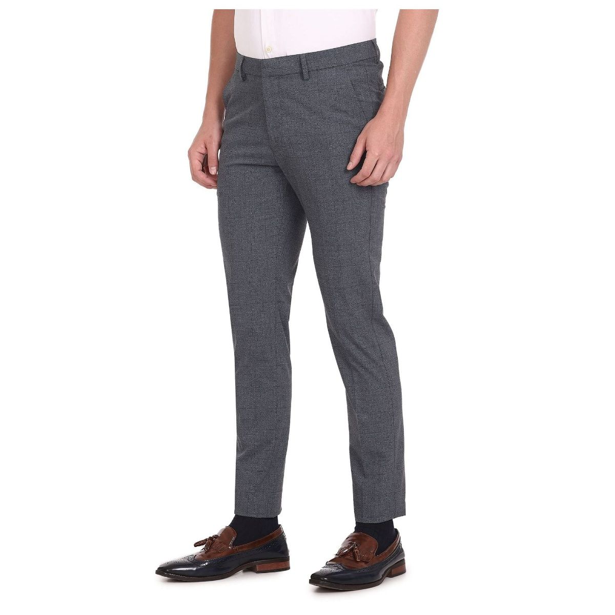ARROW Smart Flex Regular Fit Men Blue Trousers - Price History