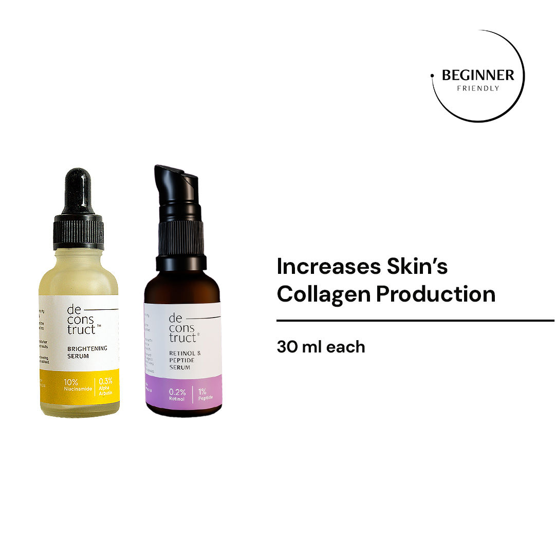 Deconstruct Am Pm Young & Glowing Skin Duo - Brightening Serum + Retinol & Peptide Serum