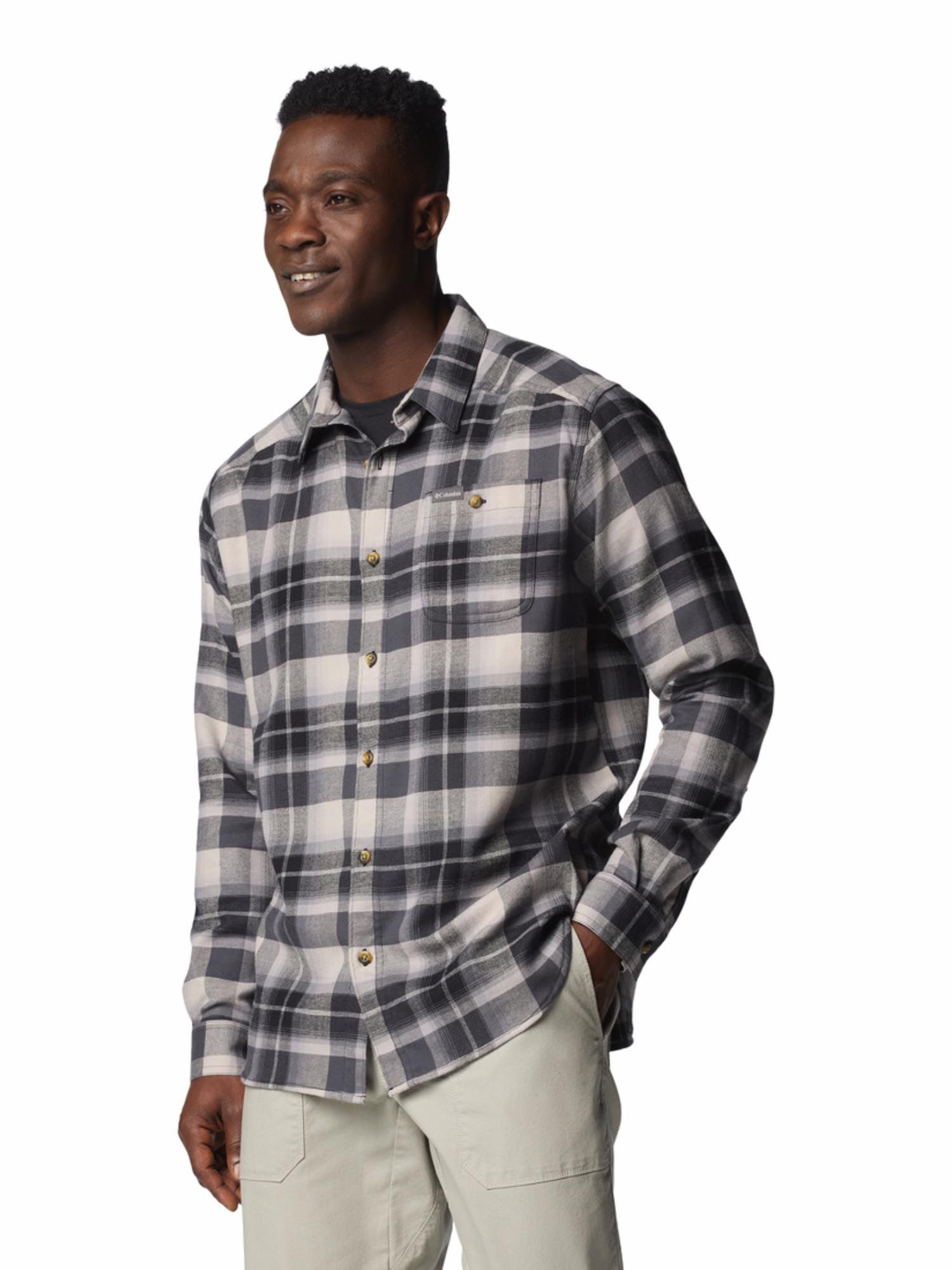 Buy Columbia Mens Black Cornell Woods Flannel Long Sleeve Shirt Online