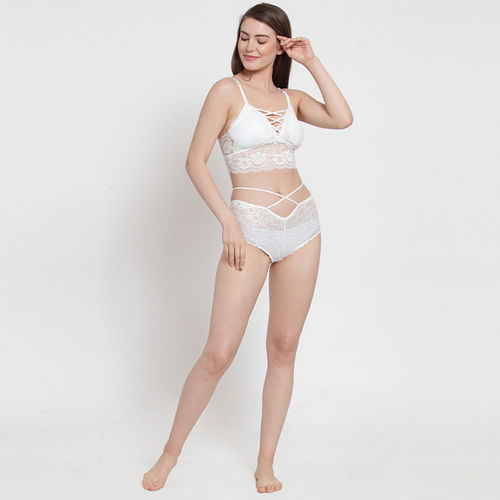 Buy PrettyCat Elegant Lace Bralette - White Online