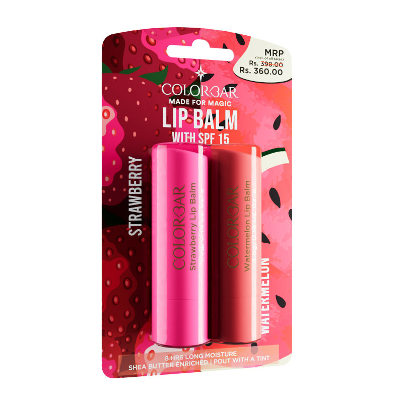 Buy Colorbar Watermelon & Stawberry Lip Balm - Pack Of 2 Online