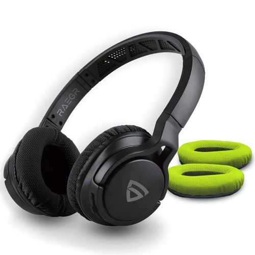 RAEGR Airbeats 500 Wireless Headphones Bluetooth Aux-in  Connectivity Headphone-black/green