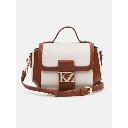 Buy Kazo Eli Off White and Brown Sling Bag (S) Online