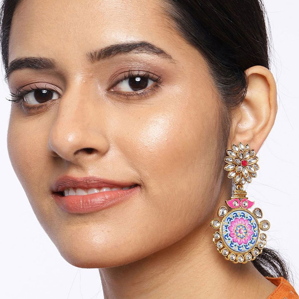 Buy Sukkhi Elegant Gold Plated Kundan Chandelier Earring For Women