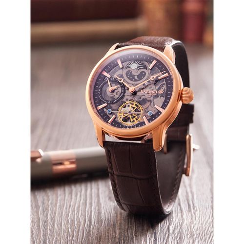 Buy Earnshaw Longitude Shadow Automatic Skeleton MoonPhase Brown