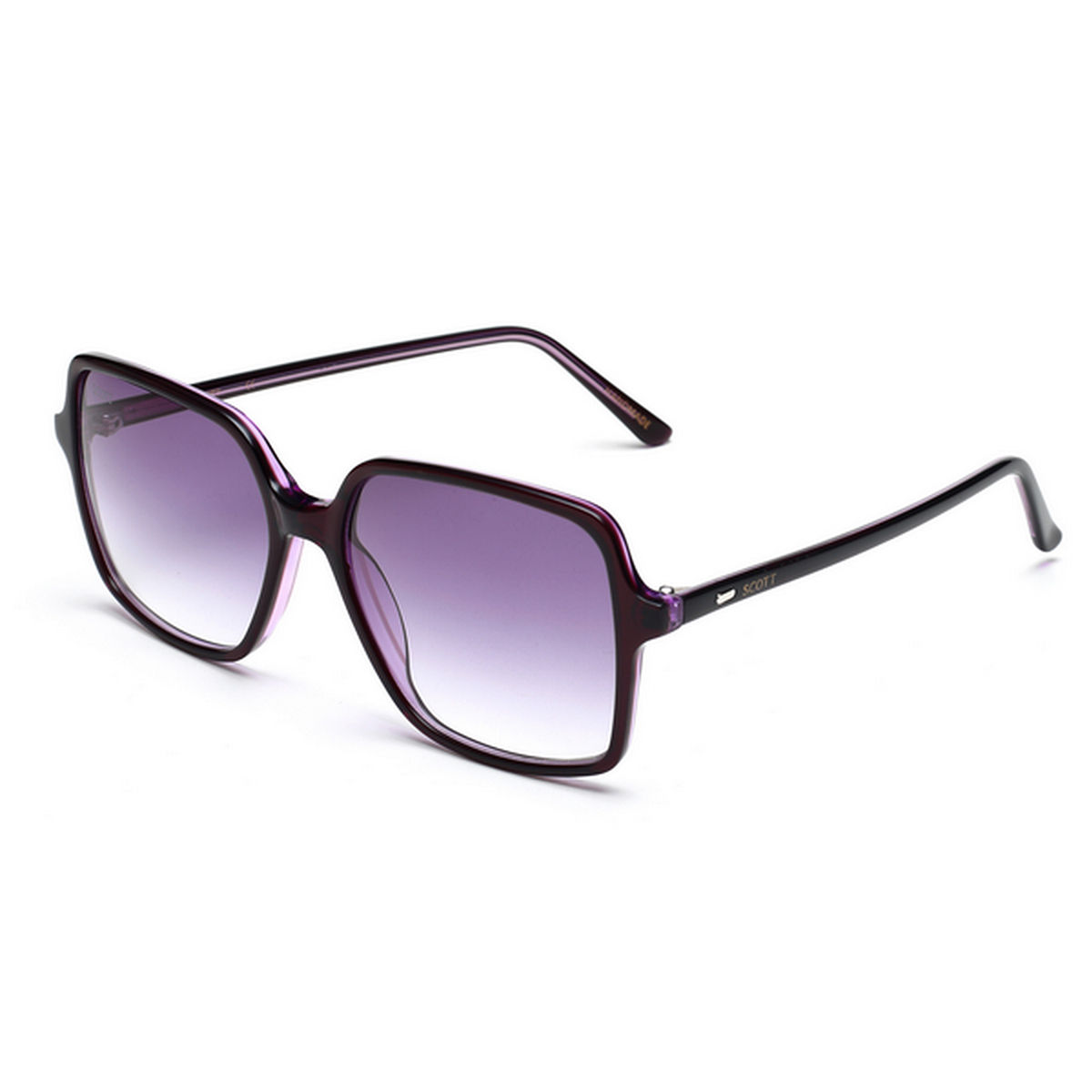 Scott Sunglasses Purple Lens Square Sunglass Full Rim Purple Frame