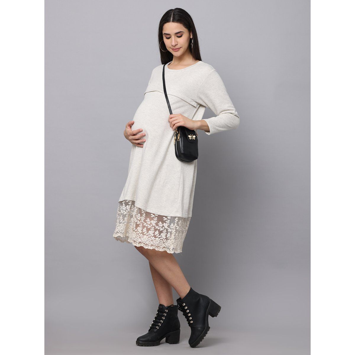 Off the shoulder maternity cheap sweater dress