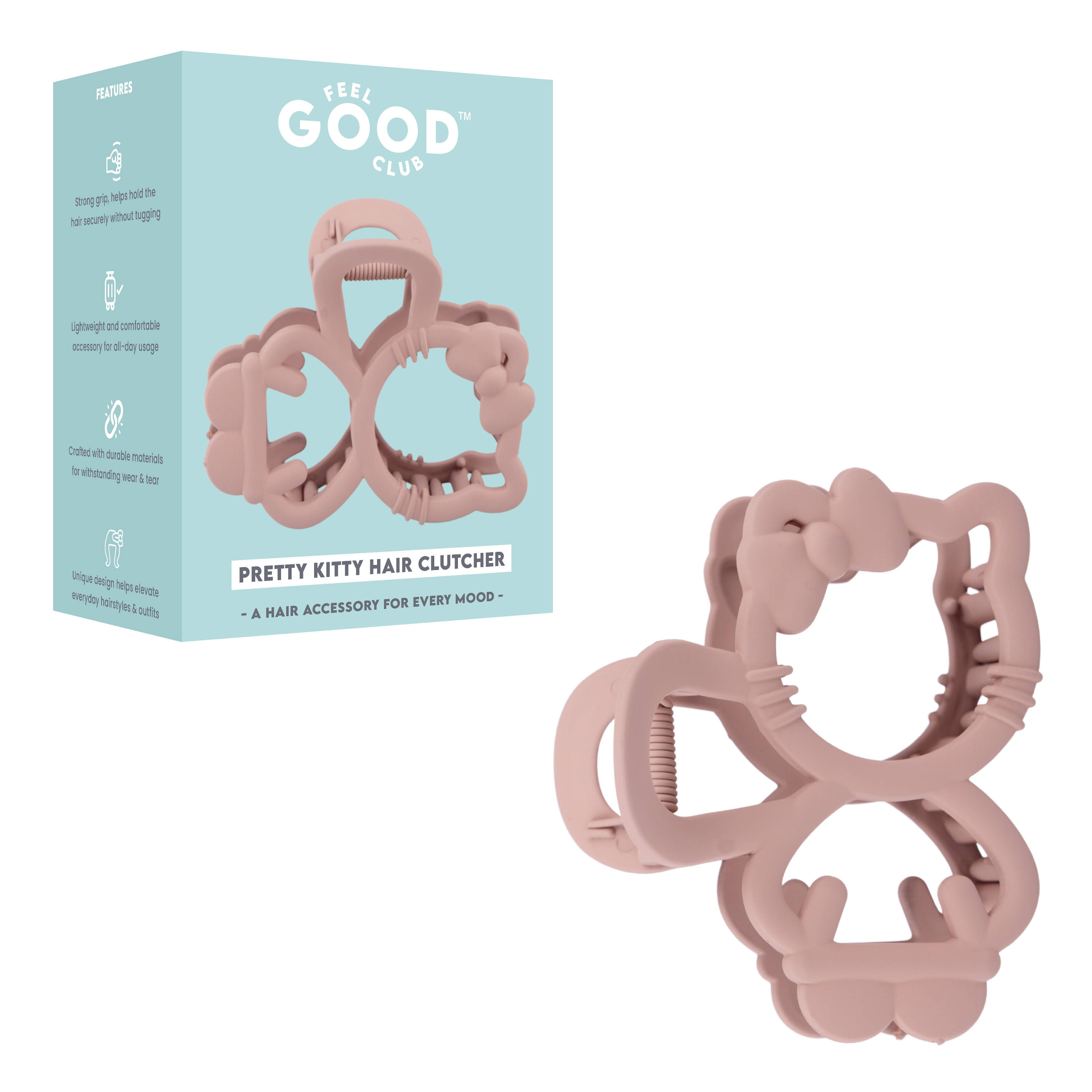 Feel Good Club Kitten Hair Clip Accessory - Clutcher Claw Clip For Hair Styling (Colour May Vary)