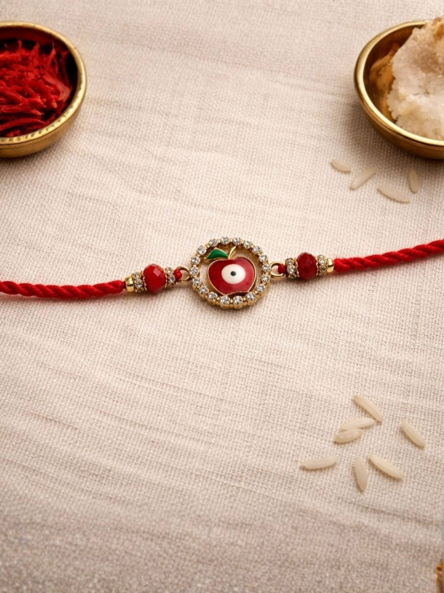 I Jewels Evil Eye Thread Rakhi With Roli Chawal Rakshabandhan Card