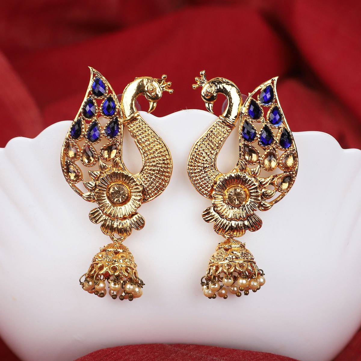 Peacock design earrings on sale online