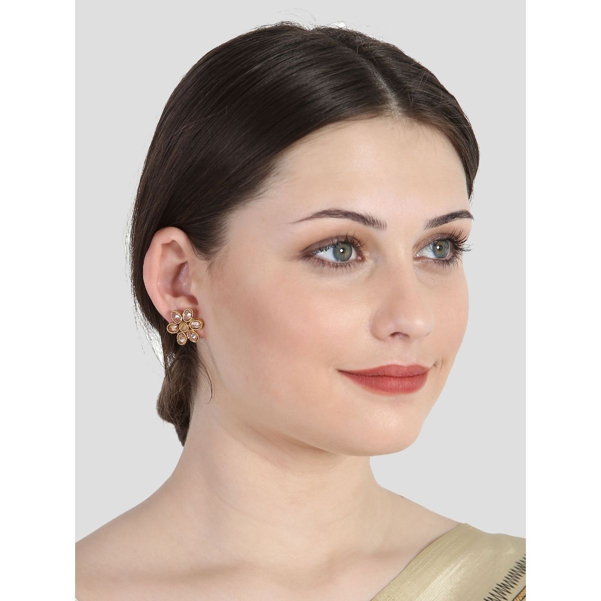 Voylla Earrings  Buy Voylla American Diamond CZ Gold Plated Brass Spiral Stud  Earrings Online  Nykaa Fashion