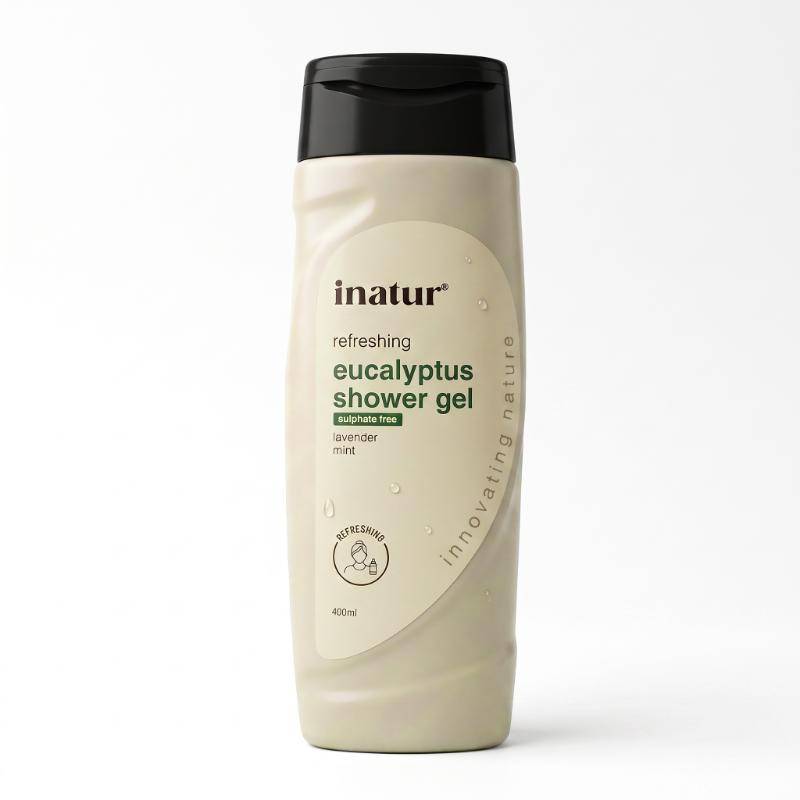 inatur Eucalyptus Shower Gel for Relaxation and Stress Relief with Mint and Lavender