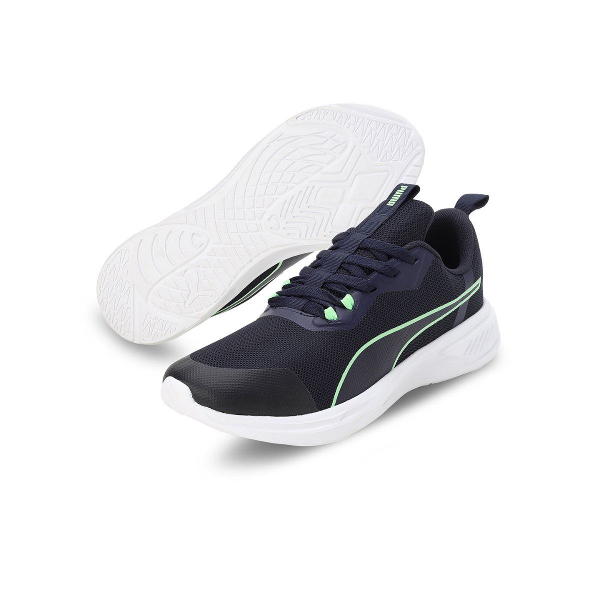 Puma gray and blue running best sale shoes