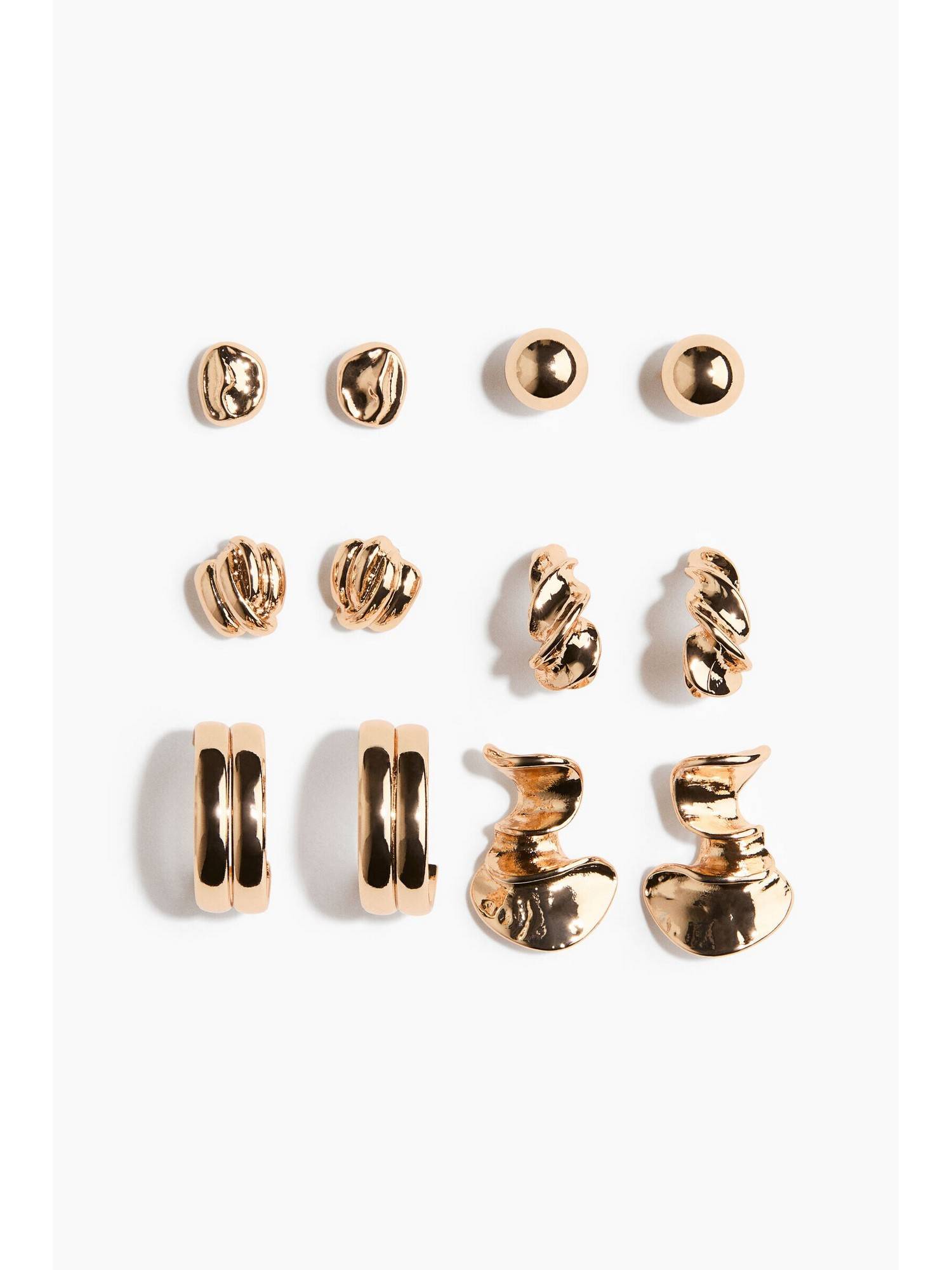 H&M Women Gold 6-Pack Earrings