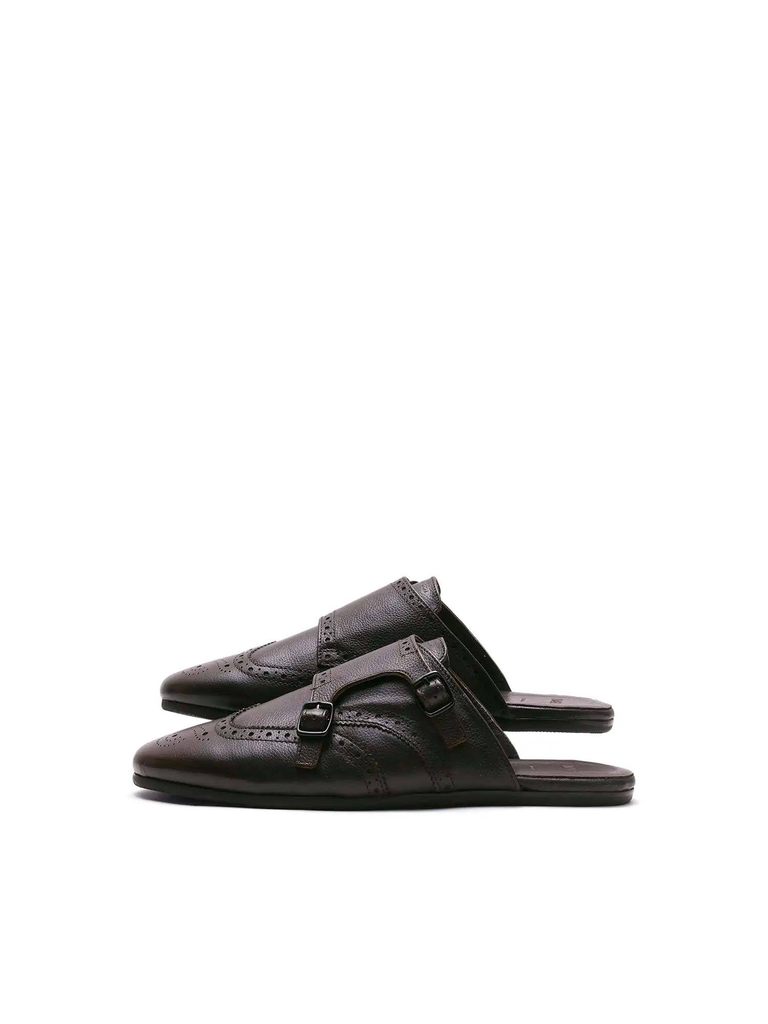 Rare Rabbit Mule Buy Rare Rabbit Men Leather Monk Strap Mules - Brown Online