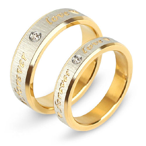 Buy Peora Love Forever Inscribed Gold Plated Proposal Couple Rings