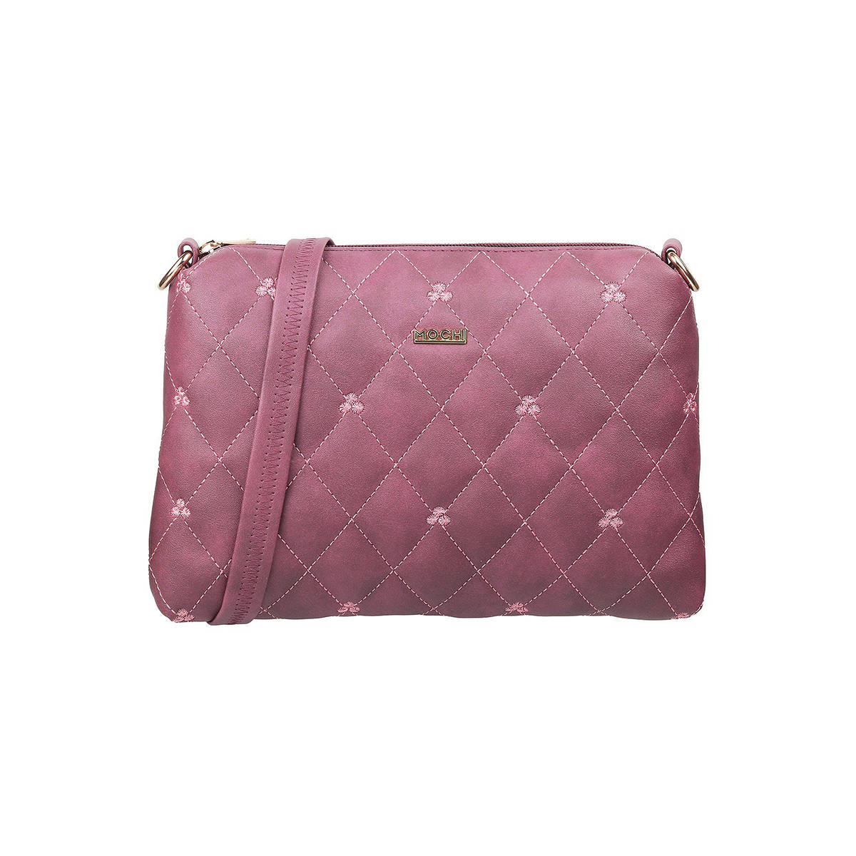 Metro Purple Solid Leather Sling And Cross Bag