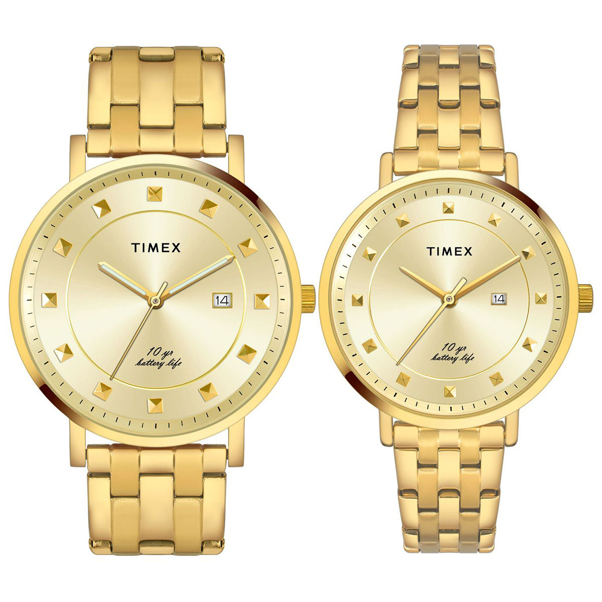 Timex Analog Gold Dial Pairs Watch-TW00PR280 (Pack of 2)