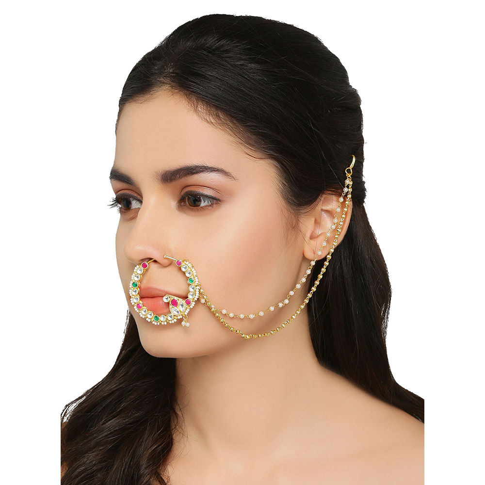 Fine Kundan Nose Ring/ CLIP-ON Nath /pachi /indian Nose Ring/ Bollywood  Jewelry/wedding Jewelry/indian Bridal Jewelry/non Piercing Nosering - Etsy