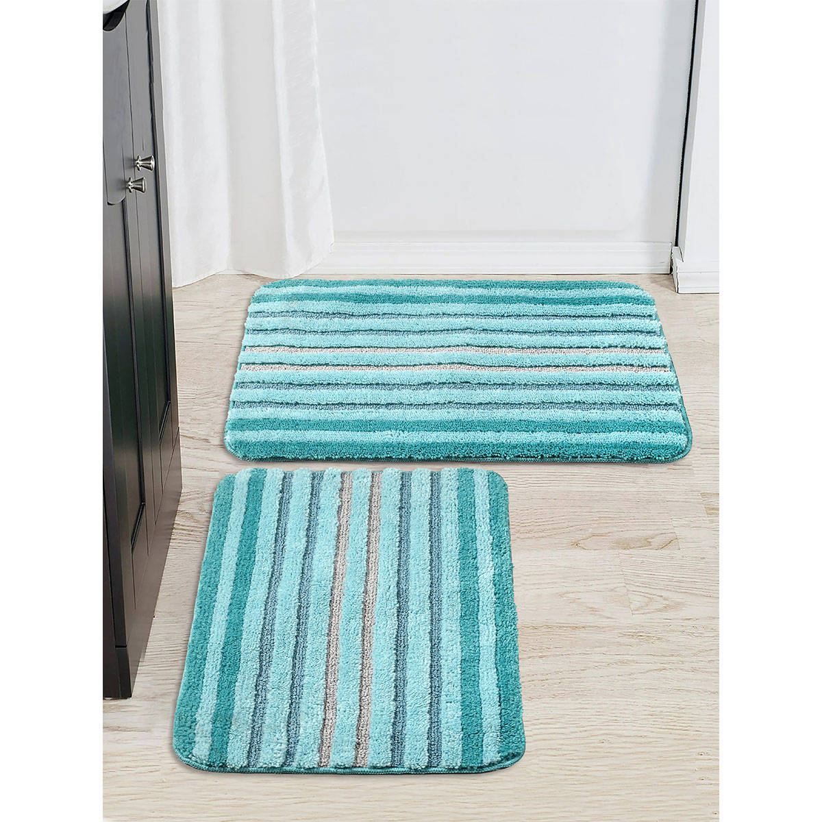 Saral Home Brown Wow Microfiber Antiskid Bath Mat- Pack Of 2,(40X58 Cm)