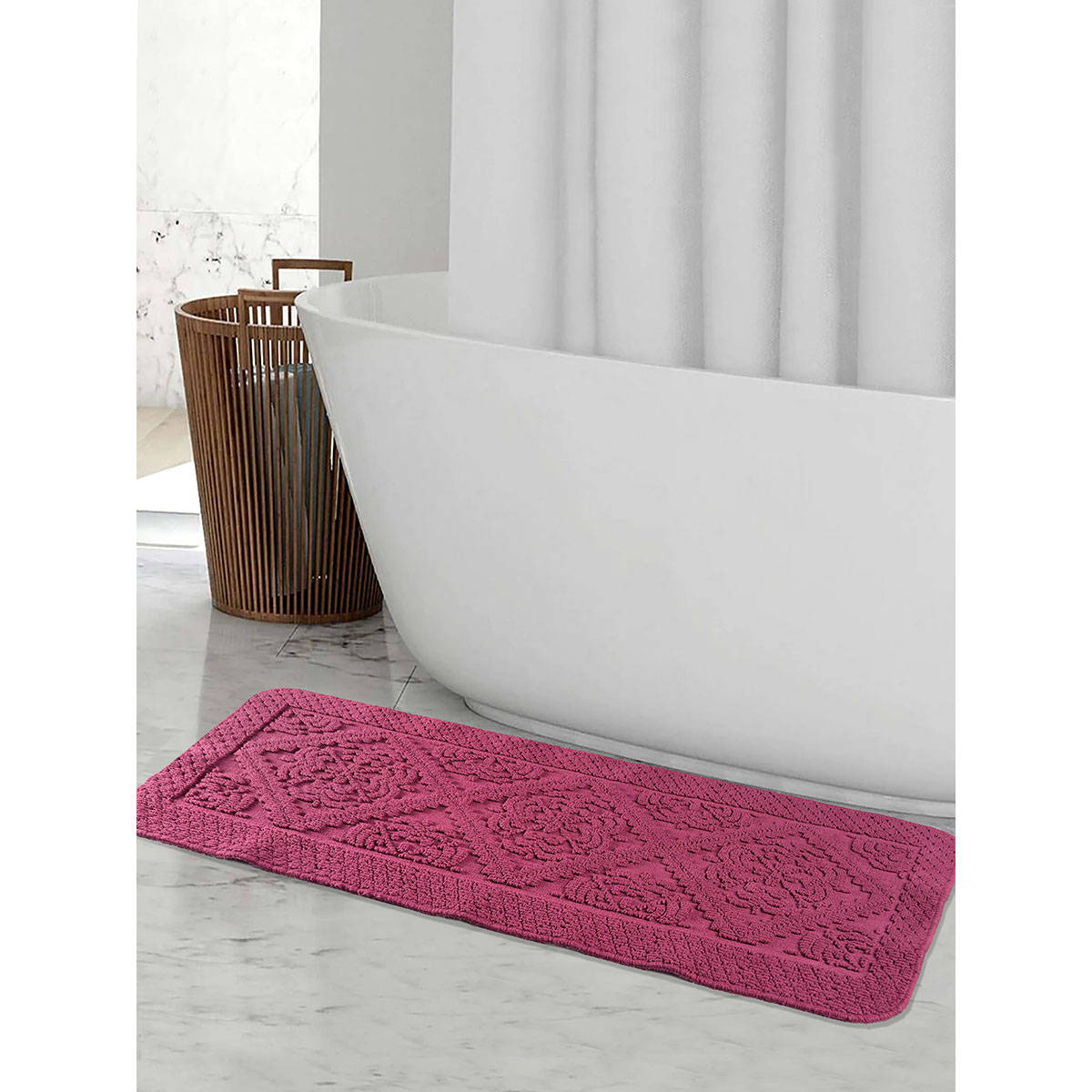 Saral Home Kaku Cotton Antiskid Bath Mat (45X100 Cm)