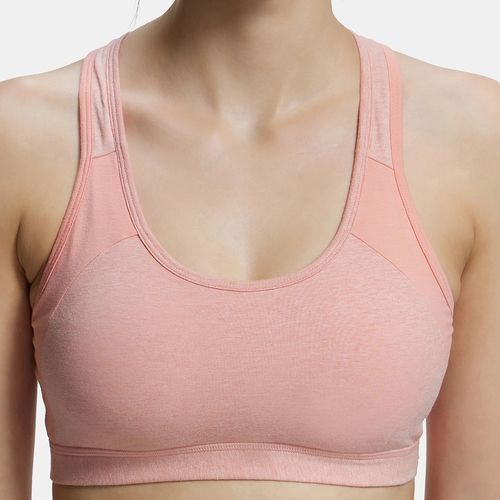 Buy Jockey 1380 Wirefree Padded Cotton Elastane Active Bra-Desert