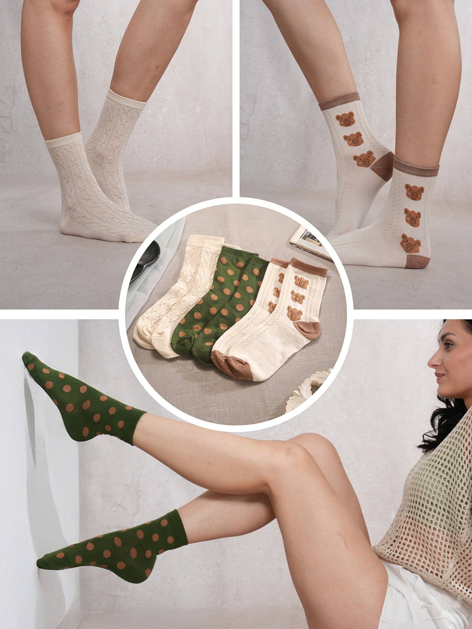 CrossKulture Women Multi-Color Ankle Socks (Pack of 3)