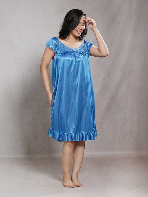 blue night dress for women Buy CrossKulture Satin Online Dont miss out on shoppingads Stylish Long Navy Blue Cup Size:B