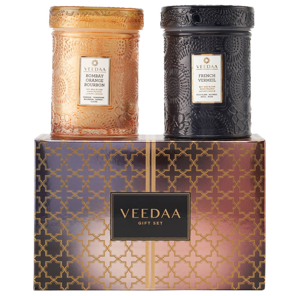Veedaa Candles Mandala Glass Duo Gift Set Style 5