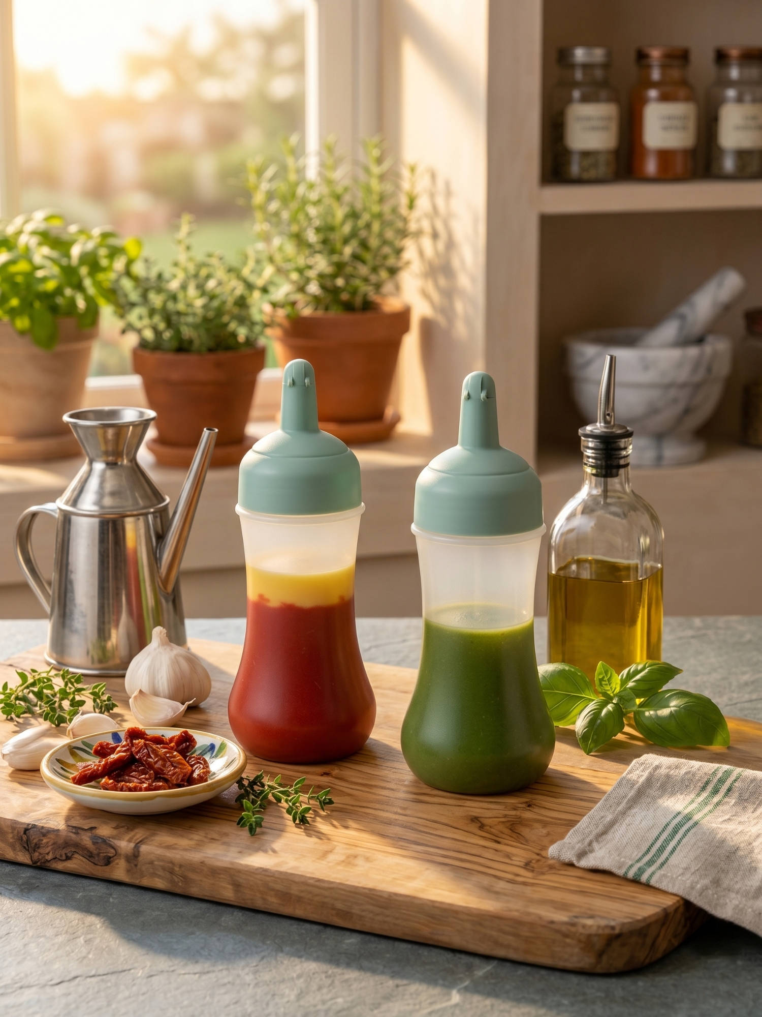 YELONA Green Flexible Squeeze Sauce Bottles (Pack Of 2)