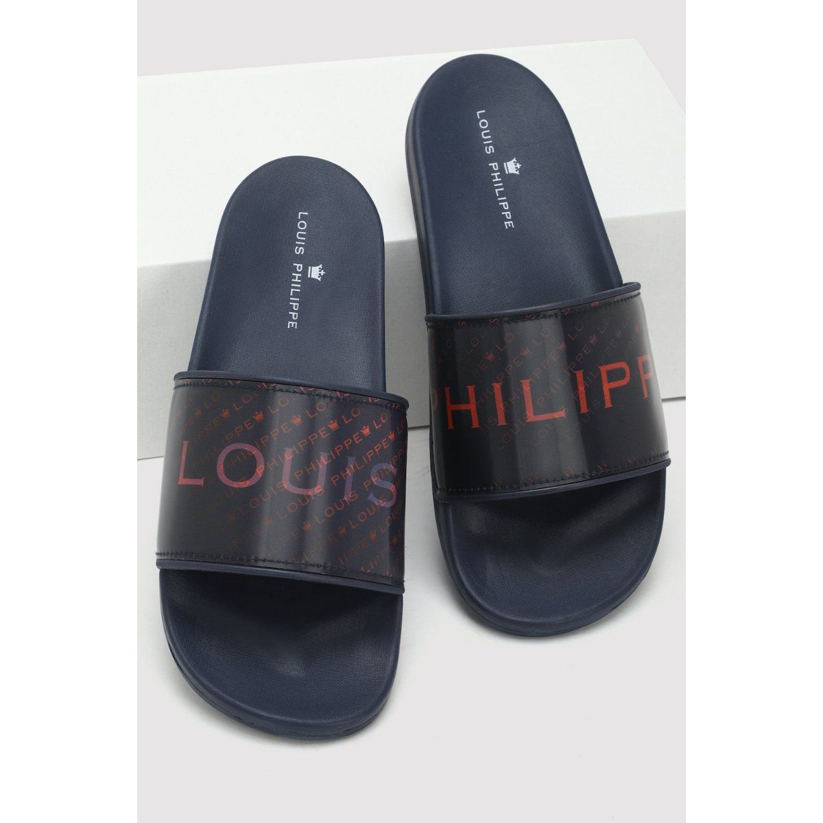 Buy Men Blue Solid Flip Flops Online - 764994 | Louis Philippe